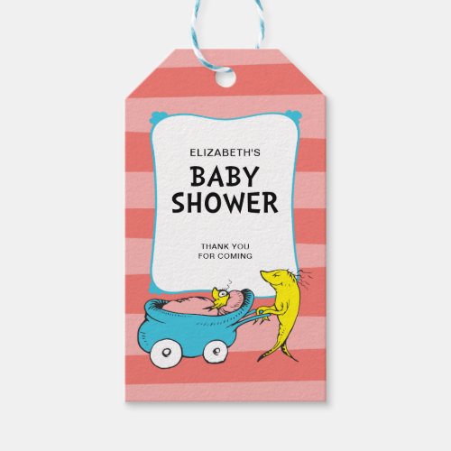 Dr Seuss  One Fish _ Girl Baby Shower Gift Tags