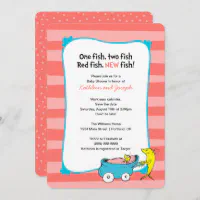 Dr. Seuss, One Fish - Girl Baby Shower Invitation