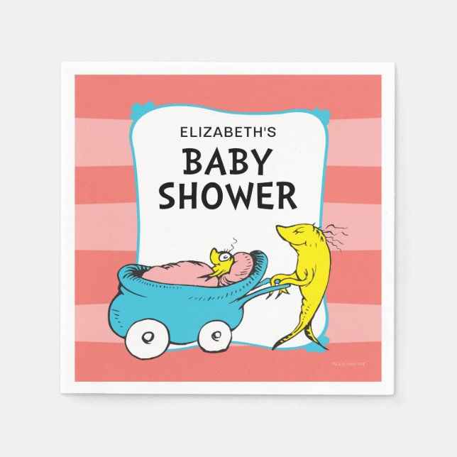 Dr. Seuss | One Fish - Girl Baby Shower Napkins (Front)
