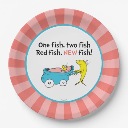 Dr Seuss  One Fish _ Girl Baby Shower Paper Plates