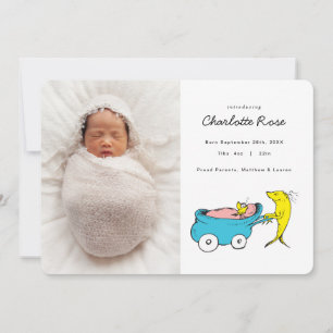 Dr. Seuss One Fish - Girl Birth Announcement