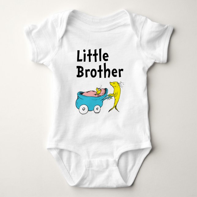 Dr. Seuss | One Fish Two Fish | Little Brother Baby Bodysuit (Front)