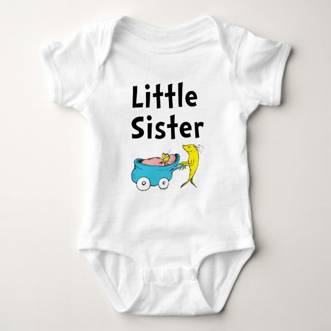 Dr. Seuss | One Fish Two Fish | Little Sister Baby Bodysuit (Front)