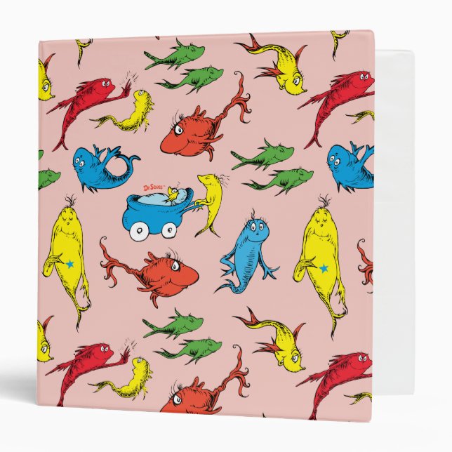 Dr. Seuss | One Fish Two Fish Pattern 3 Ring Binder (Front/Inside)
