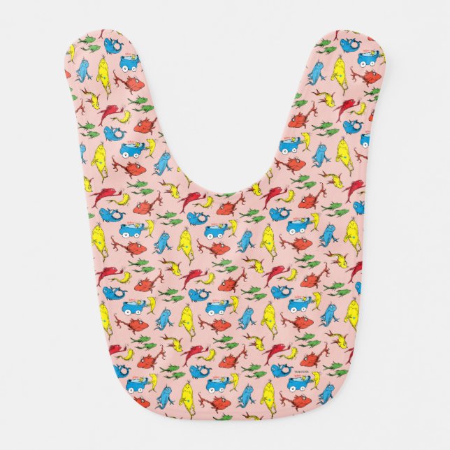 Dr. Seuss | One Fish Two Fish Pattern Baby Bib (Front)