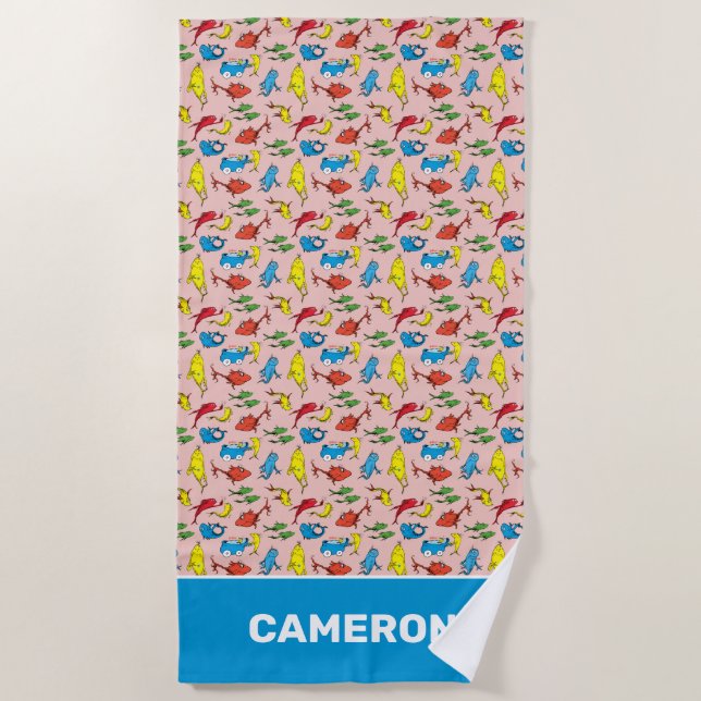 Dr. Seuss | One Fish Two Fish Pattern Beach Towel (Front)
