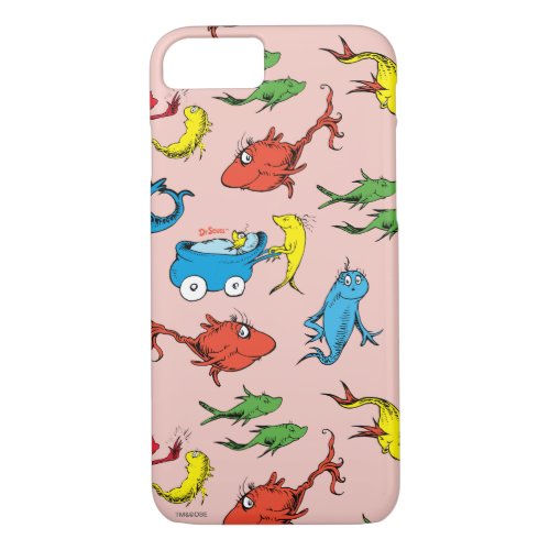 Dr Seuss  One Fish Two Fish Pattern iPhone 87 Case