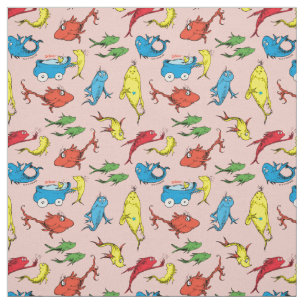 Dr. Seuss | One Fish Two Fish Pattern Fabric | Zazzle