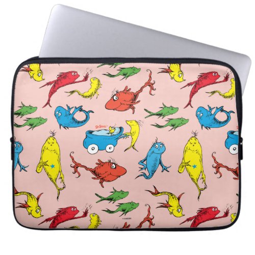 Dr Seuss  One Fish Two Fish Pattern Laptop Sleeve