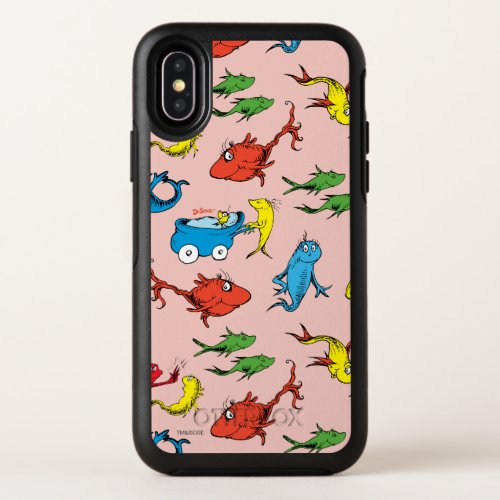 Dr Seuss  One Fish Two Fish Pattern OtterBox Symmetry iPhone X Case