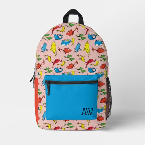 Dr Seuss  One Fish Two Fish Pattern Printed Backpack