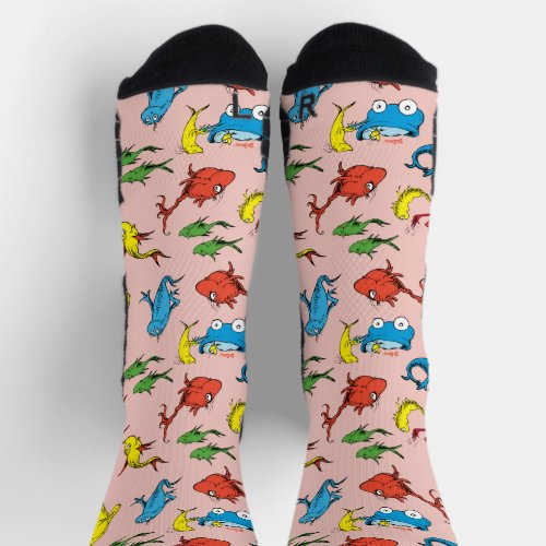Dr Seuss  One Fish Two Fish Pattern Socks