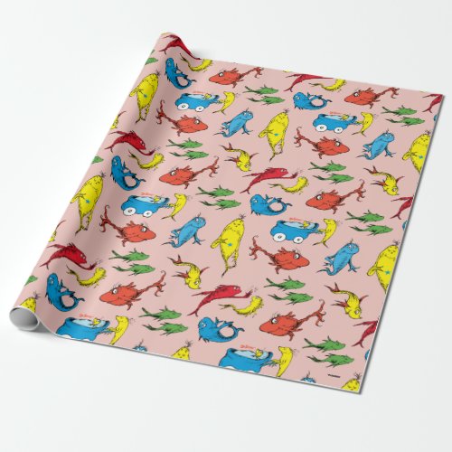 Dr Seuss  One Fish Two Fish Pattern Wrapping Paper