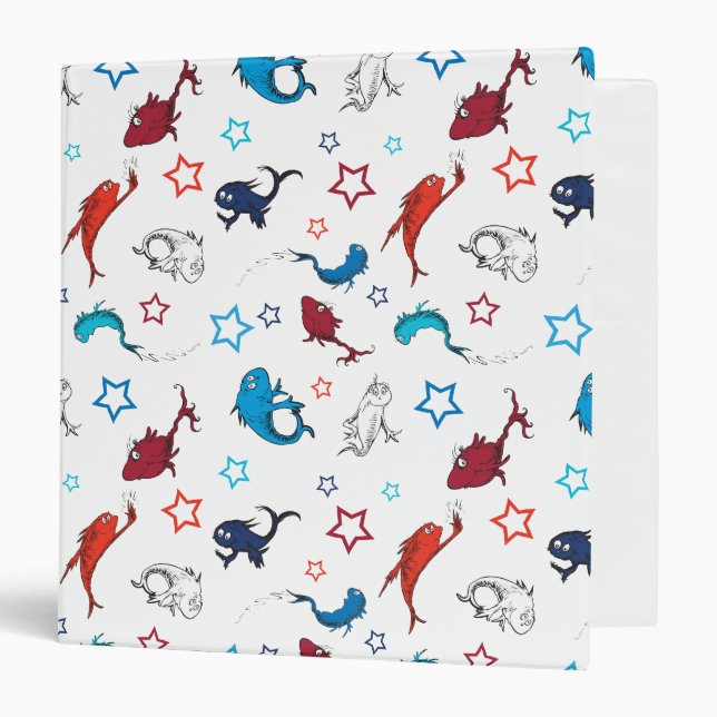 Dr. Seuss | One Fish Two Fish Star Pattern 3 Ring Binder (Front/Inside)