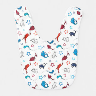 Dr. Seuss One Fish Two Fish Star Pattern Baby Bib