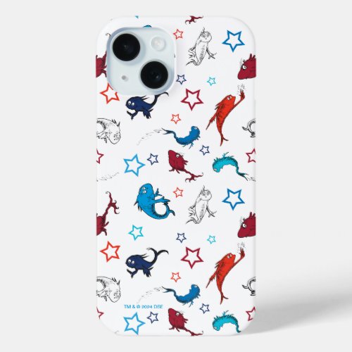 Dr Seuss  One Fish Two Fish Star Pattern iPhone 15 Case