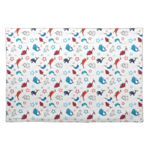 Dr. Seuss One Fish Two Fish Star Pattern Cloth Placemat