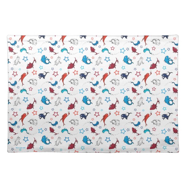 Dr. Seuss | One Fish Two Fish Star Pattern Cloth Placemat (Front)