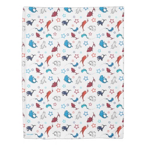 Dr Seuss  One Fish Two Fish Star Pattern Duvet Cover