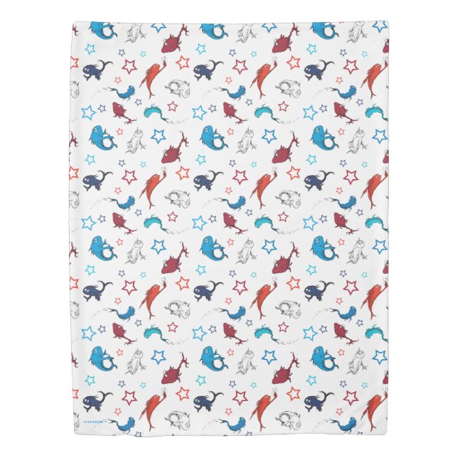 Dr. Seuss | One Fish Two Fish Star Pattern Duvet Cover (Front)