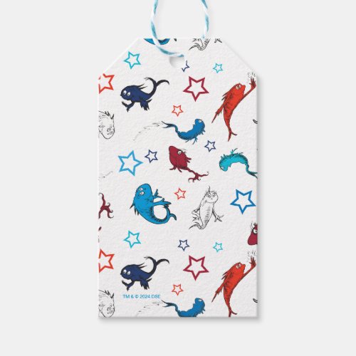 Dr Seuss  One Fish Two Fish Star Pattern Gift Tags