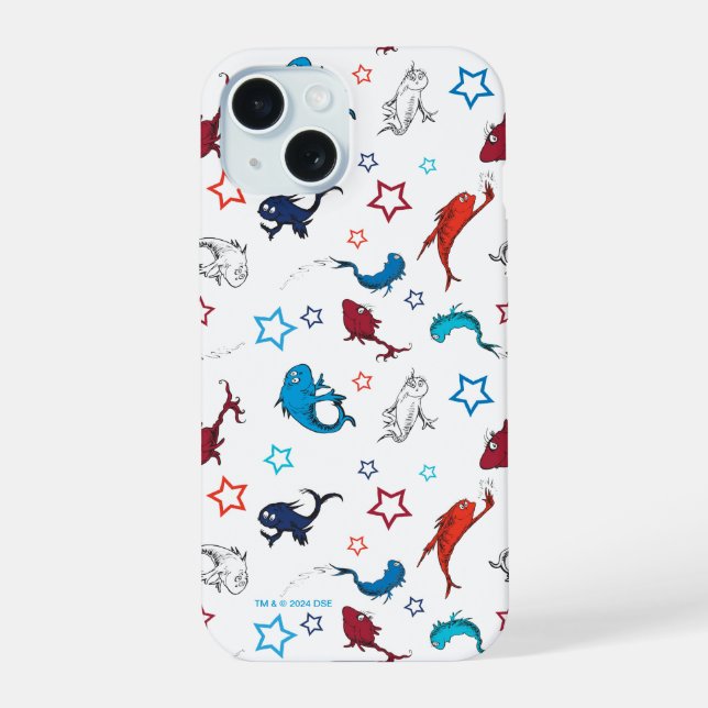 Dr. Seuss | One Fish Two Fish Star Pattern Iphone Case (Back)