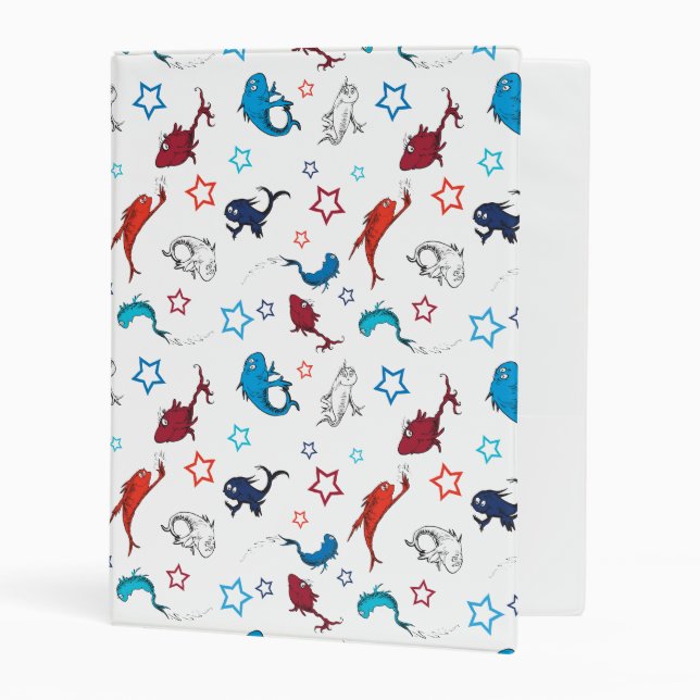 Dr. Seuss | One Fish Two Fish Star Pattern Mini Binder (Front/Inside)
