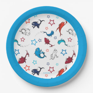 Dr. Seuss One Fish Two Fish Star Pattern Paper Plates