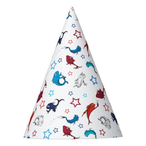 Dr Seuss  One Fish Two Fish Star Pattern Party Hat