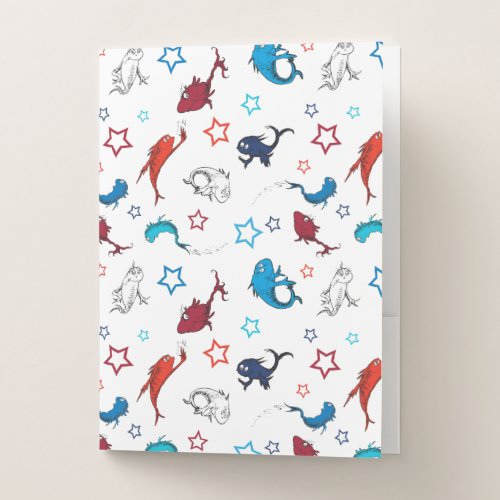 Dr Seuss  One Fish Two Fish Star Pattern Pocket Folder