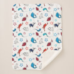 Dr. Seuss | One Fish Two Fish Star Pattern Sherpa Blanket