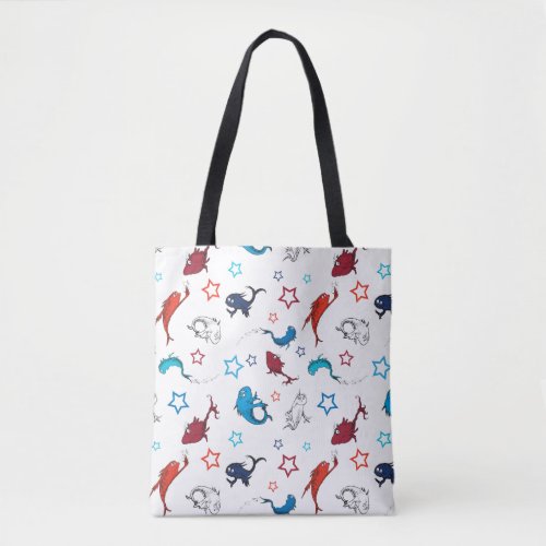 Dr Seuss  One Fish Two Fish Star Pattern Tote Bag