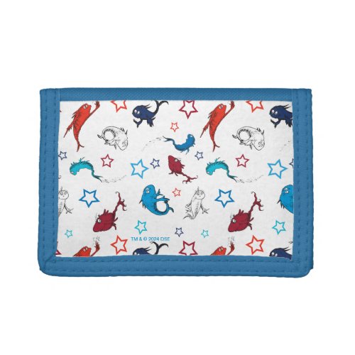 Dr Seuss  One Fish Two Fish Star Pattern Trifold Wallet