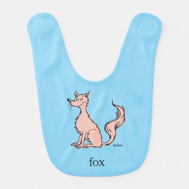 Dr. Seuss | Pink Fox Baby Bib (Front)