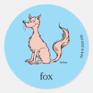 Dr. Seuss   Pink Fox Classic Round Sticker