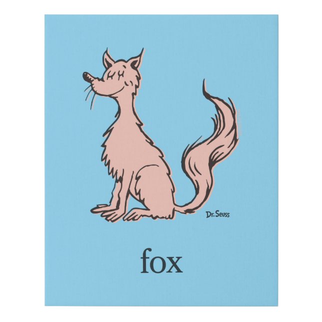 Dr. Seuss | Pink Fox Faux Canvas Print (Front)