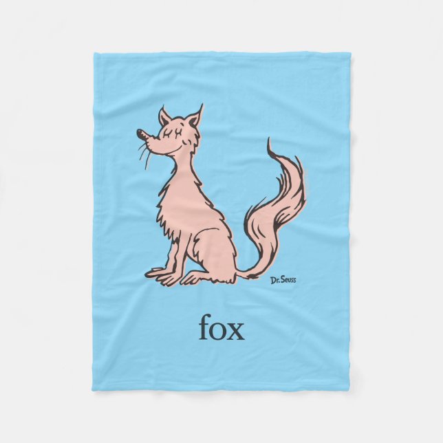 Dr. Seuss | Pink Fox Fleece Blanket (Front)
