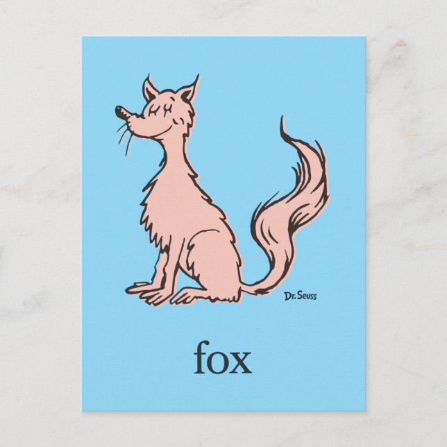 Dr. Seuss | Pink Fox Postcard (Front)