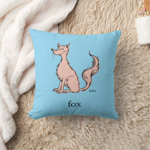 Dr. Seuss Pink Fox Throw Pillow