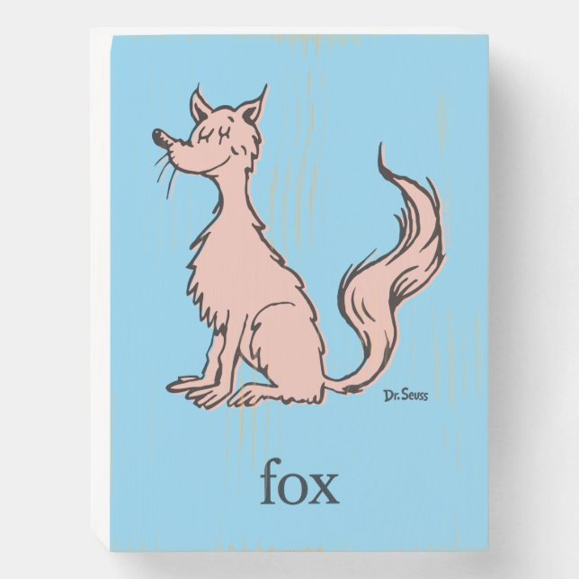 Dr. Seuss | Pink Fox Wooden Box Sign (Front Vertical)