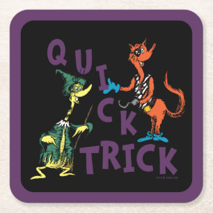 Dr. Seuss Quick Trick Halloween Graphic Square Paper Coaster