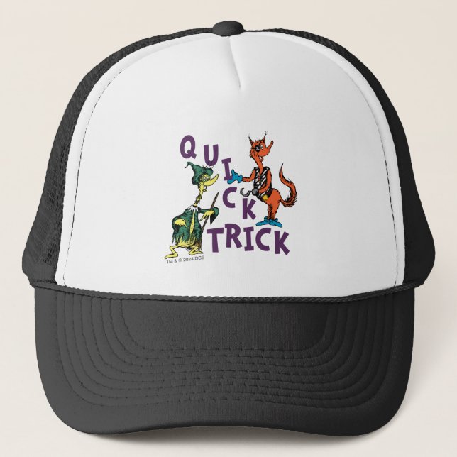 Dr. Seuss | Quick Trick Halloween Graphic Trucker Hat (Front)