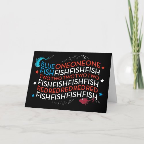 Dr Seuss  Red Fish Blue Fish US Flag Graphic Card