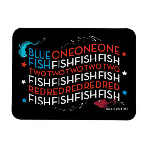 Dr. Seuss Red Fish Blue Fish US Flag Graphic Magnet