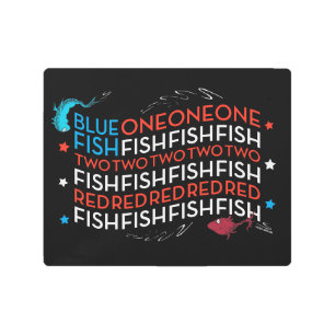 Dr. Seuss Red Fish Blue Fish US Flag Graphic Metal Print