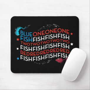Dr. Seuss Red Fish Blue Fish US Flag Graphic Mouse Pad