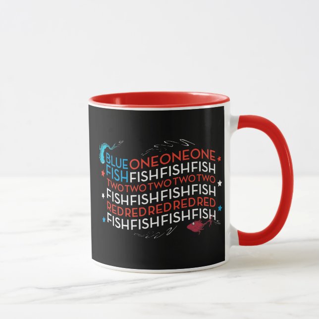 Dr. Seuss | Red Fish Blue Fish US Flag Graphic Mug (Right)