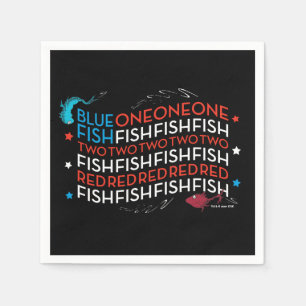 Dr. Seuss Red Fish Blue Fish US Flag Graphic Napkins