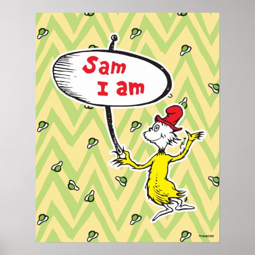 Dr Seuss  Sam_I_Am Holding Sign