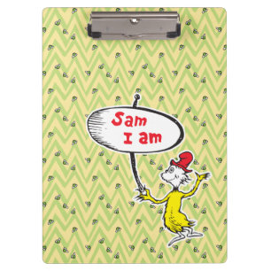 Dr. Seuss Sam-I-Am Holding Sign Clipboard